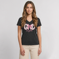 Women's Premium Organic V-Neck T-shirt - heather anthracite