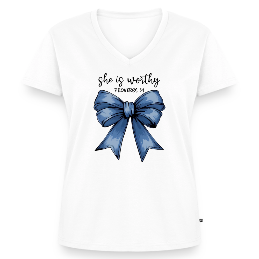 Women's Premium Organic V-Neck T-shirt - white