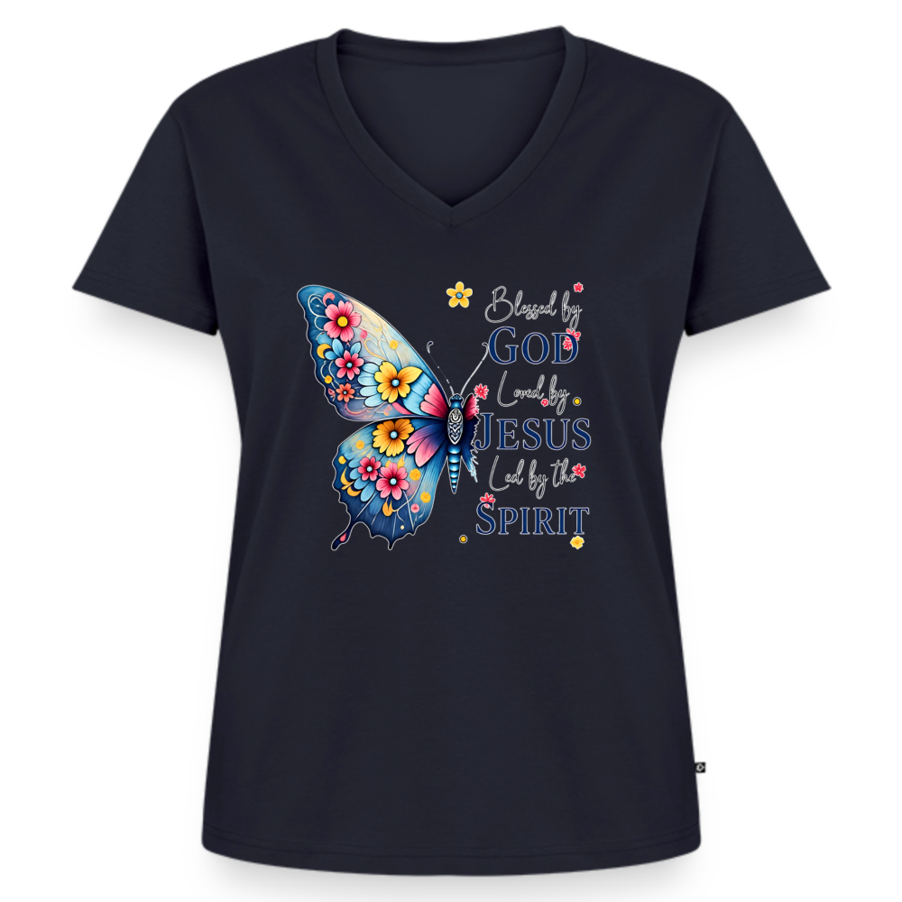 Women's Premium Organic V-Neck T-shirt - navy
