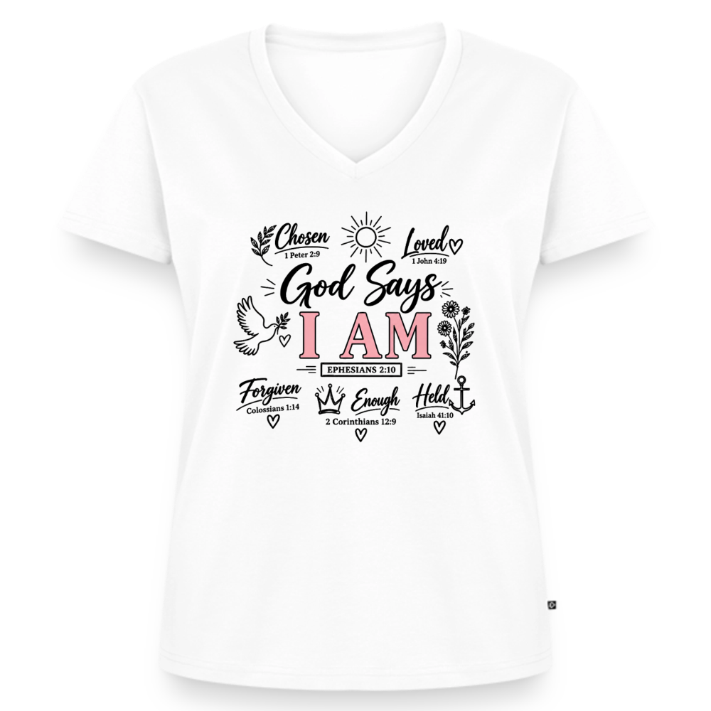 Women's Premium Organic V-Neck T-shirt - white