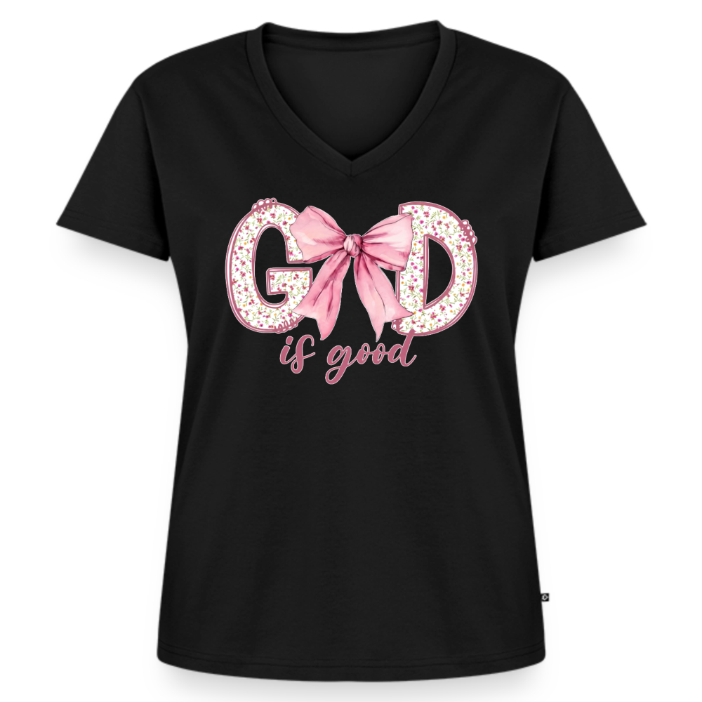Women's Premium Organic V-Neck T-shirt - black