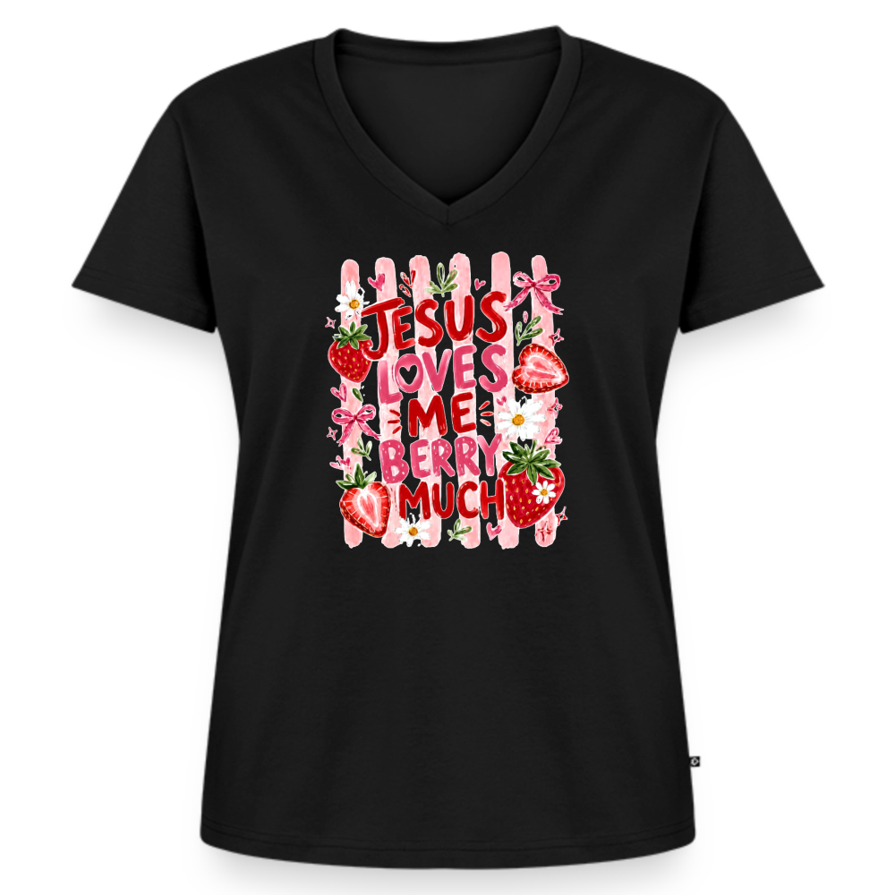 Women's Premium Organic V-Neck T-shirt - black