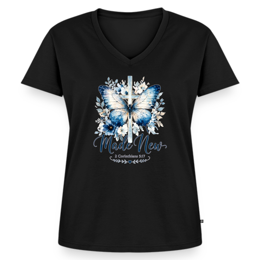 Women's Premium Organic V-Neck T-shirt - black