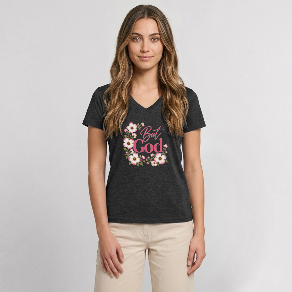 Women's Premium Organic V-Neck T-shirt - heather anthracite