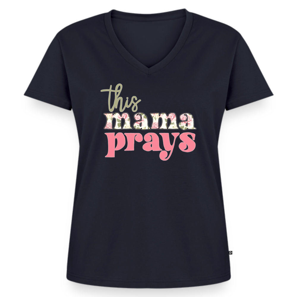 Women's Premium Organic V-Neck T-shirt - navy