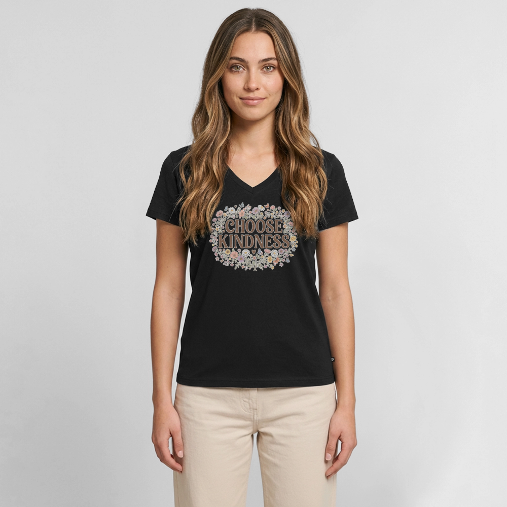 Women's Premium Organic V-Neck T-shirt - black