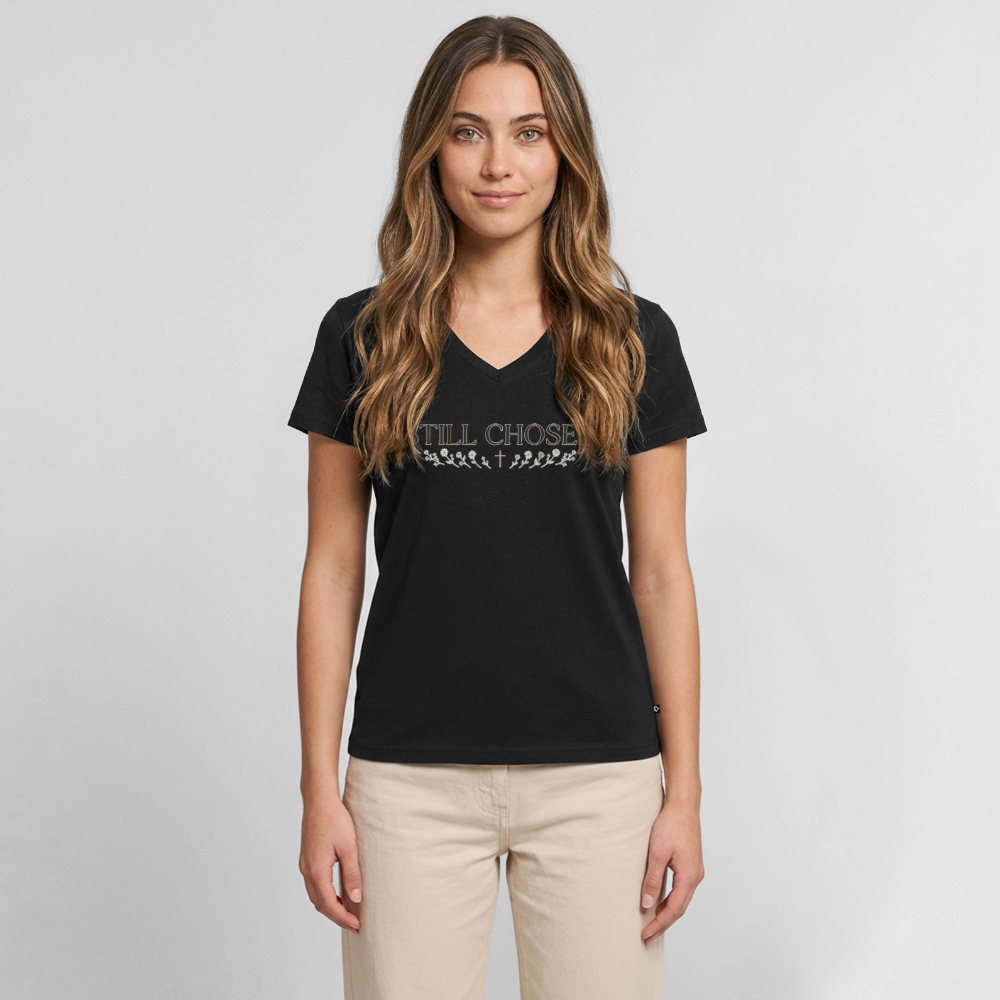Women's Premium Organic V-Neck T-shirt - black