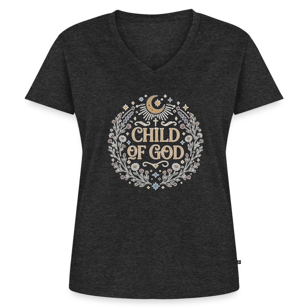 Women's Premium Organic V-Neck T-shirt - heather anthracite