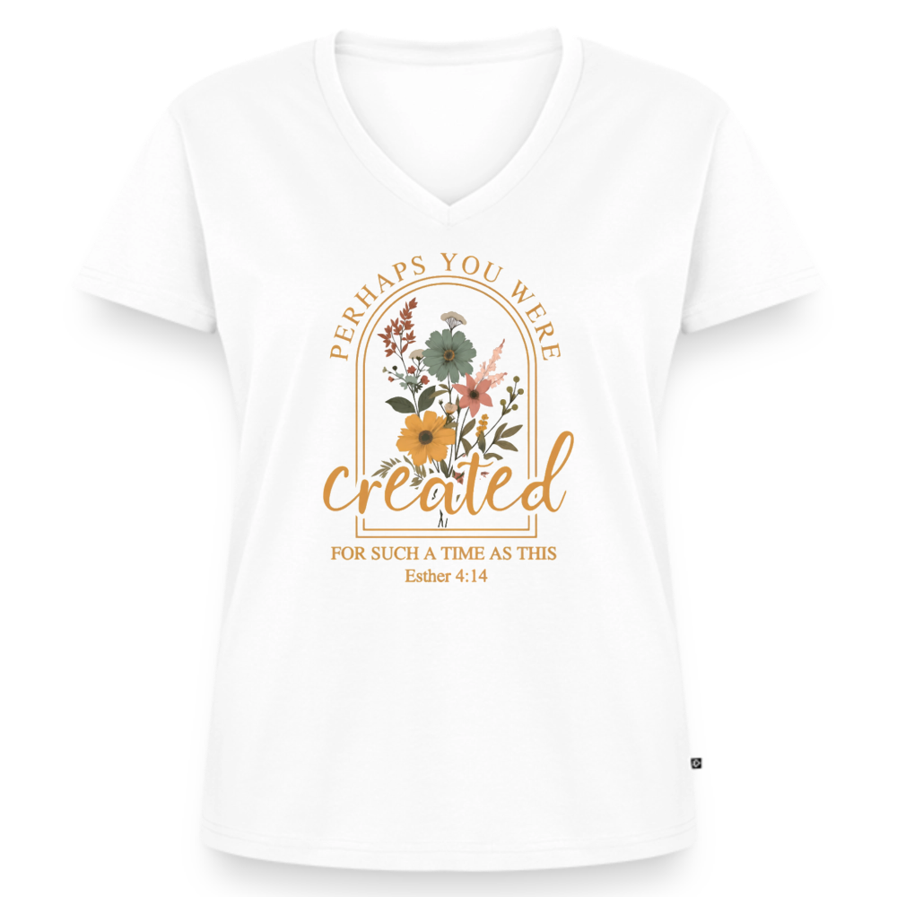 Women's Premium Organic V-Neck T-shirt - white