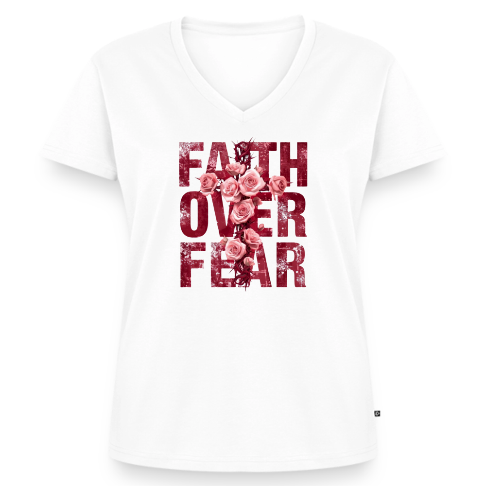 Women's Premium Organic V-Neck T-shirt - white
