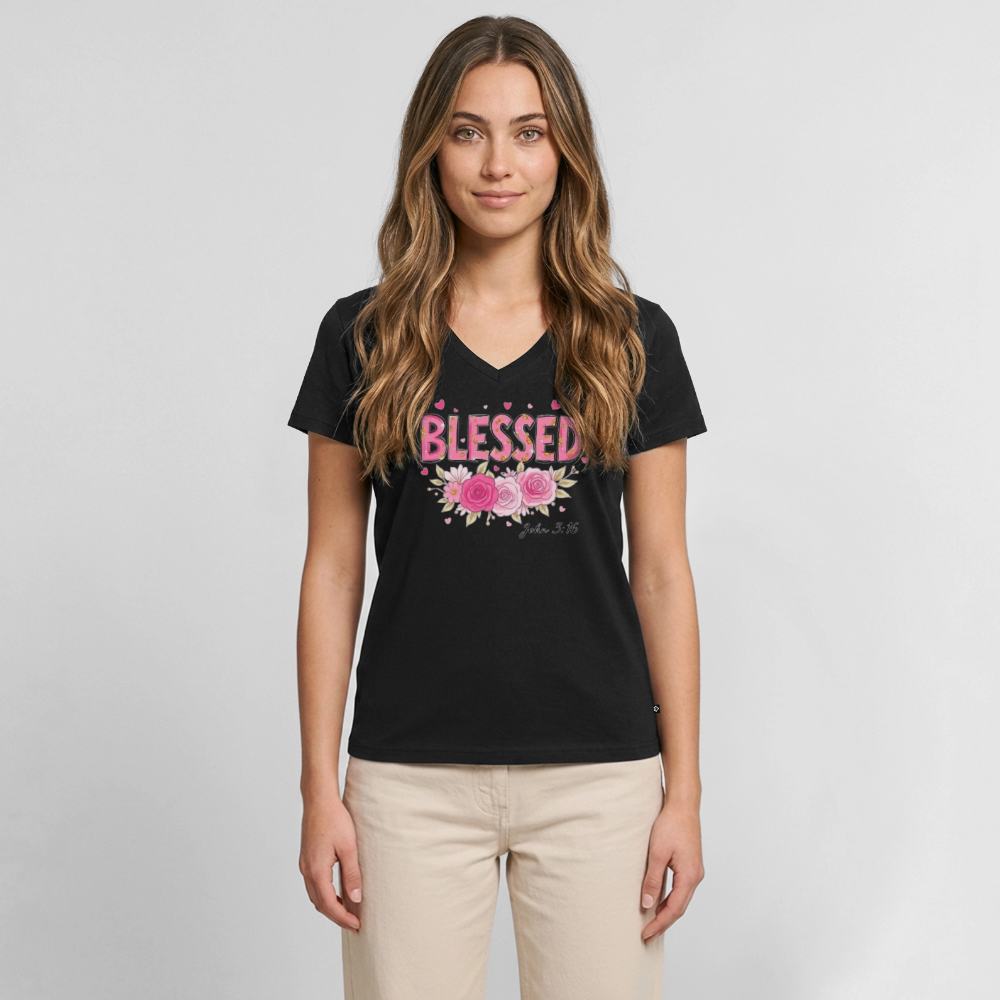 Women's Premium Organic V-Neck T-shirt - black