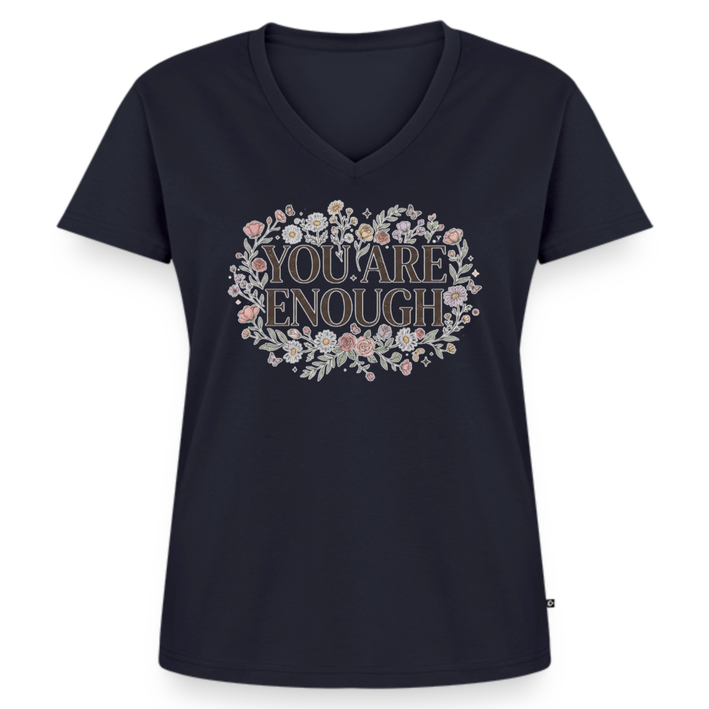 Women's Premium Organic V-Neck T-shirt - navy