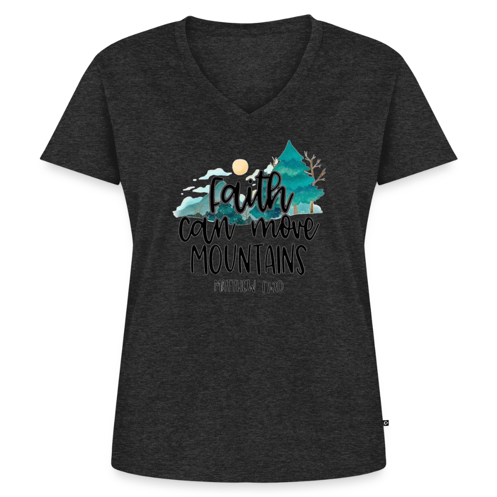 Women's Premium Organic V-Neck T-shirt - heather anthracite