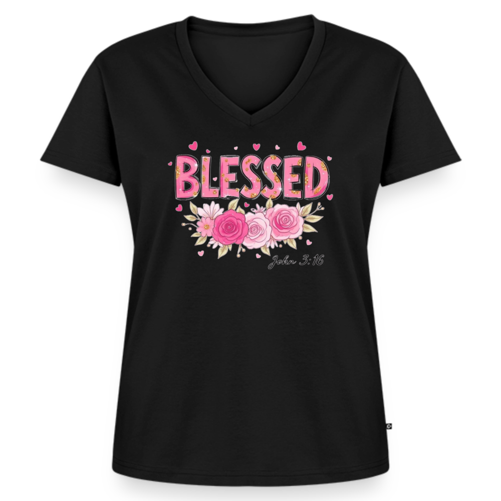 Women's Premium Organic V-Neck T-shirt - black