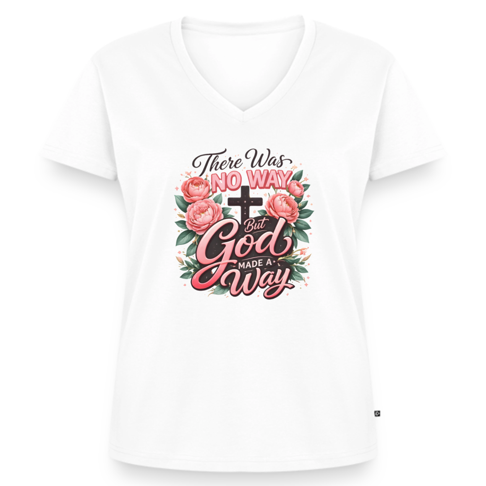 Women's Premium Organic V-Neck T-shirt - white