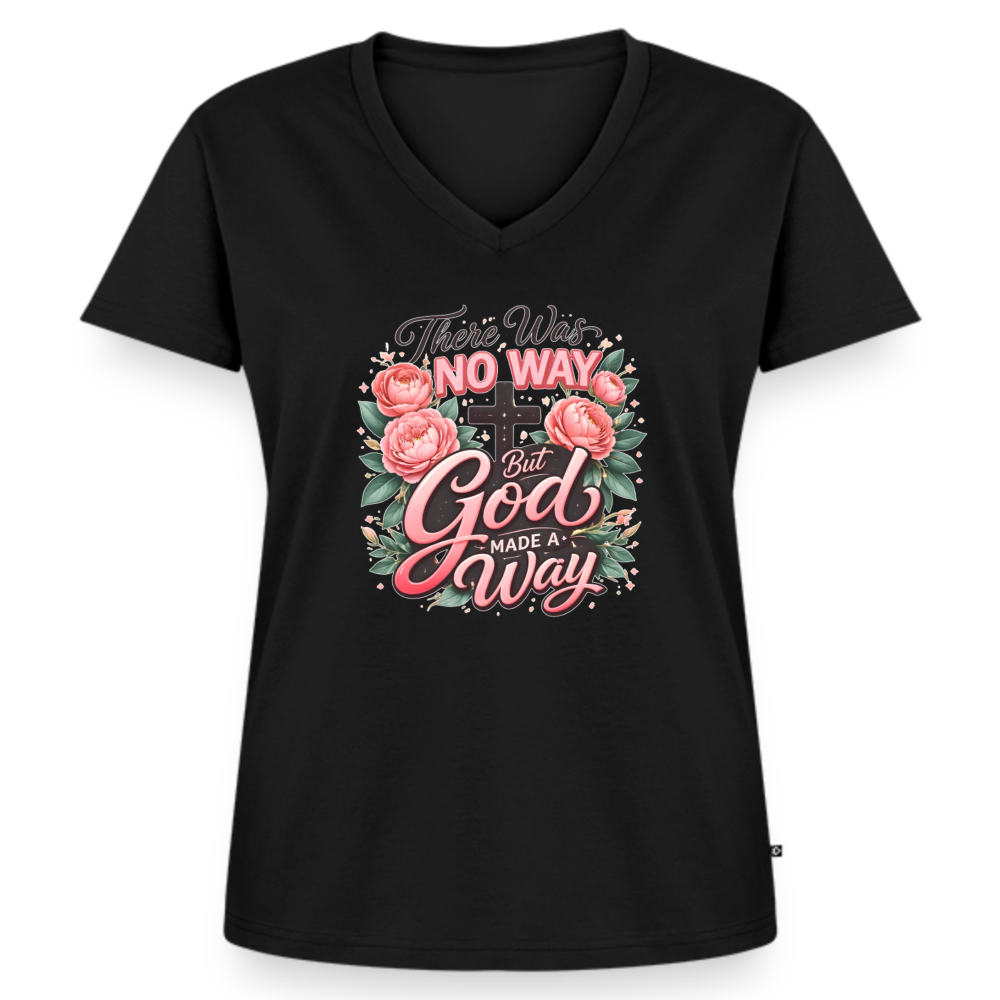 Women's Premium Organic V-Neck T-shirt - black