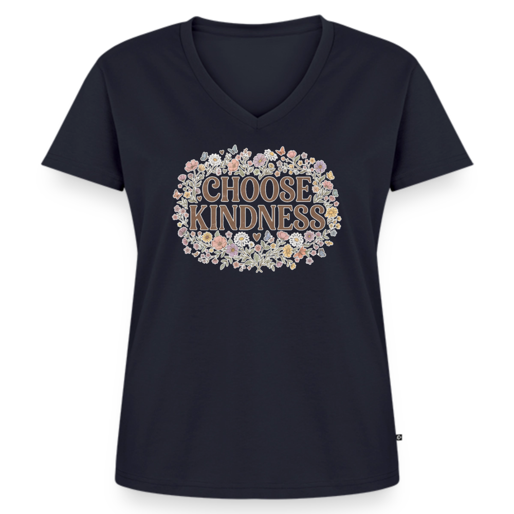 Women's Premium Organic V-Neck T-shirt - navy