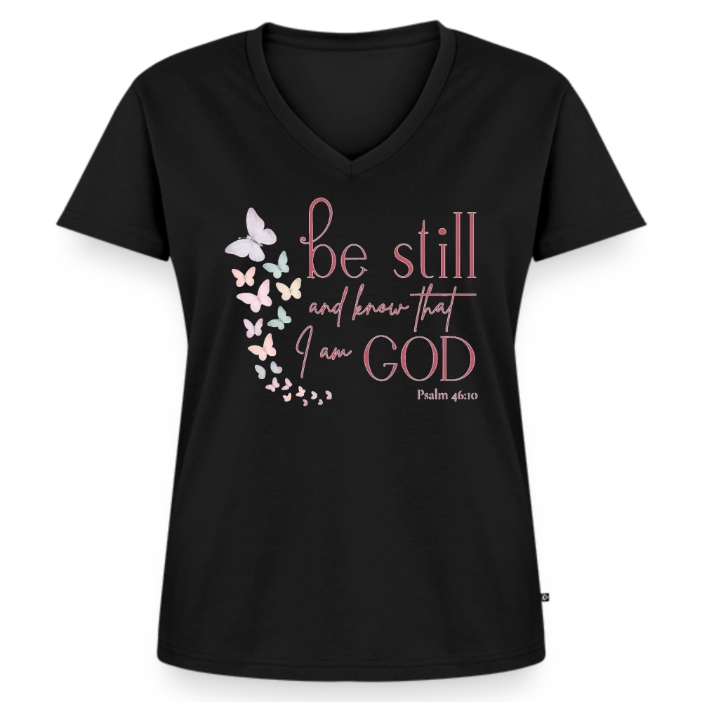 Women's Premium Organic V-Neck T-shirt - black