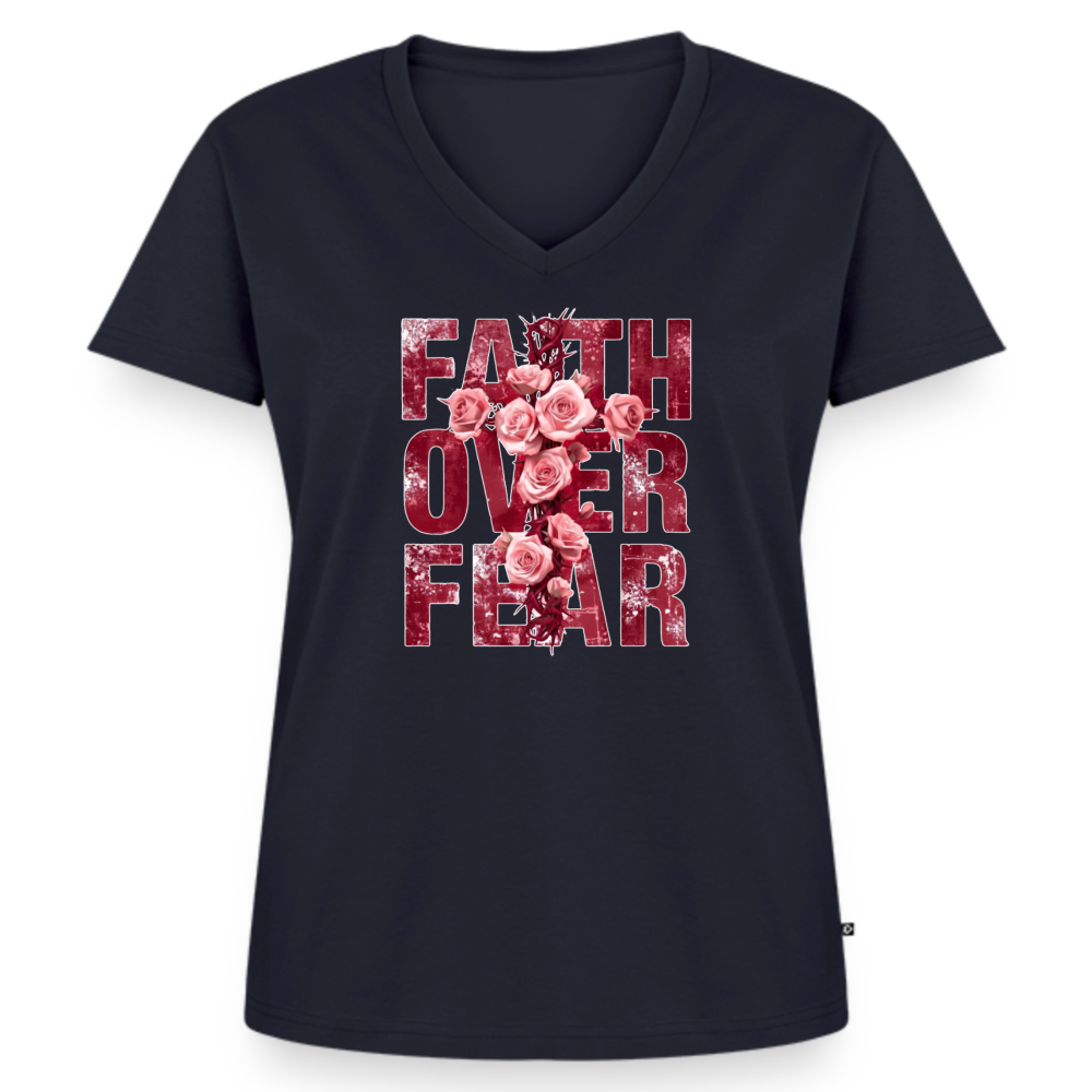 Women's Premium Organic V-Neck T-shirt - navy
