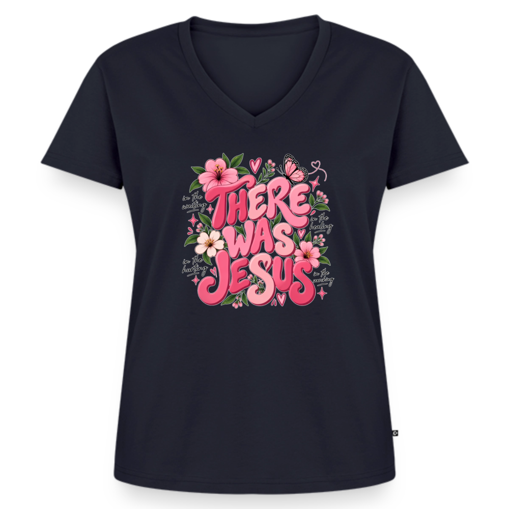 Women's Premium Organic V-Neck T-shirt - navy