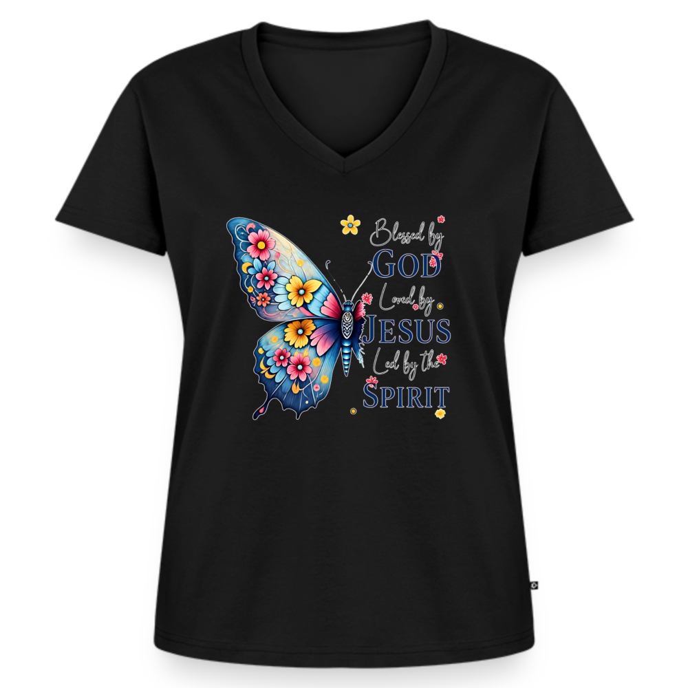 Women's Premium Organic V-Neck T-shirt - black