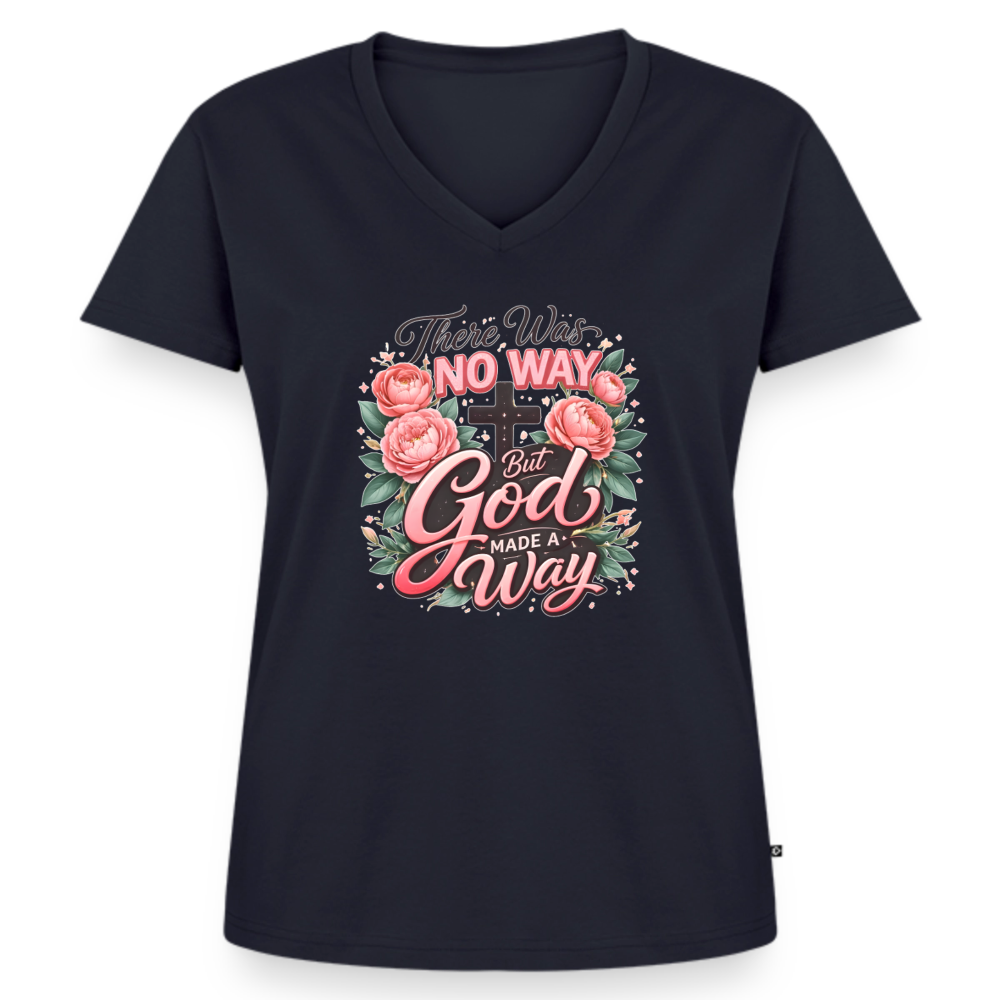 Women's Premium Organic V-Neck T-shirt - navy