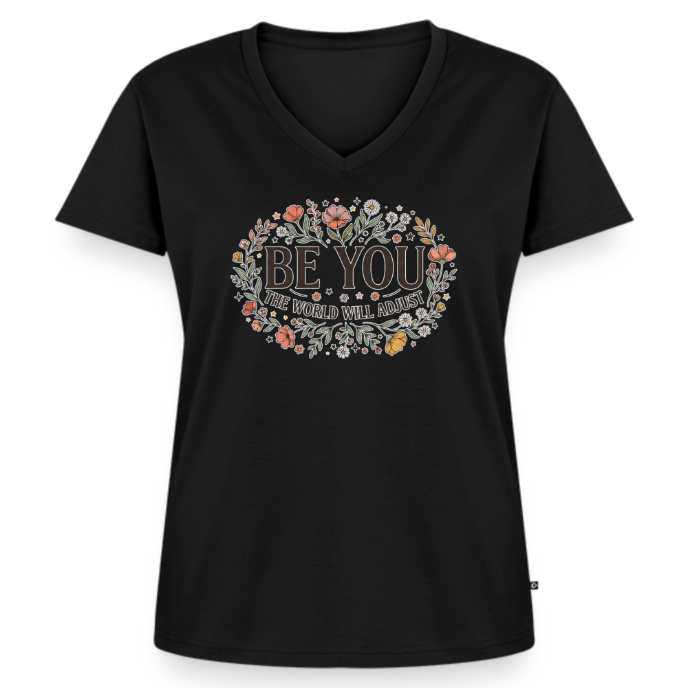 Women's Premium Organic V-Neck T-shirt - black