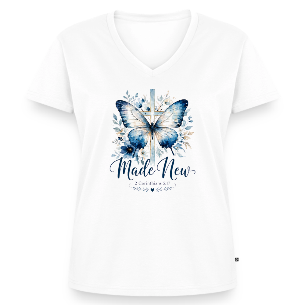 Women's Premium Organic V-Neck T-shirt - white