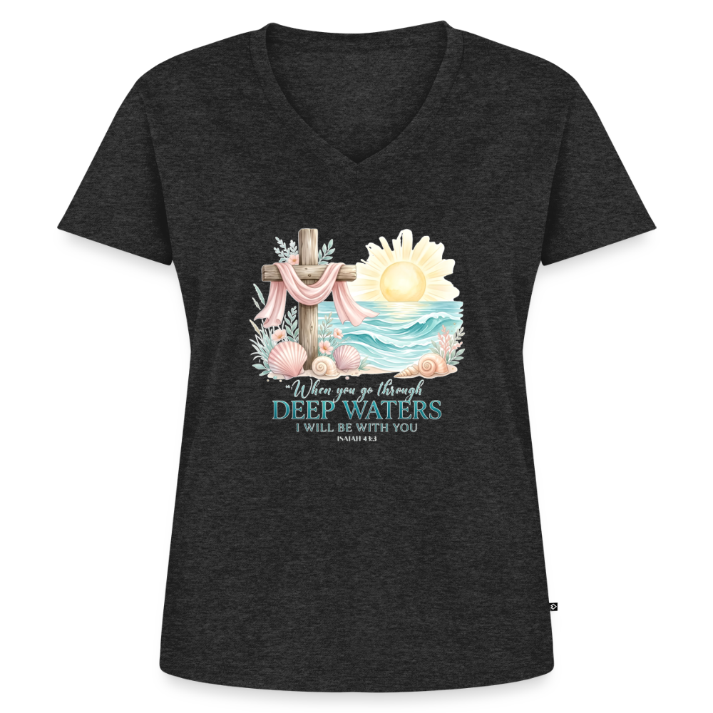 Women's Premium Organic V-Neck T-shirt - heather anthracite
