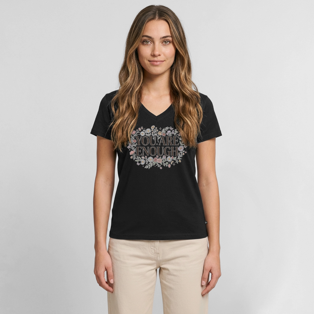 Women's Premium Organic V-Neck T-shirt - black