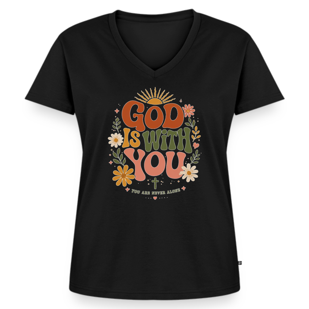 Women's Premium Organic V-Neck T-shirt - black