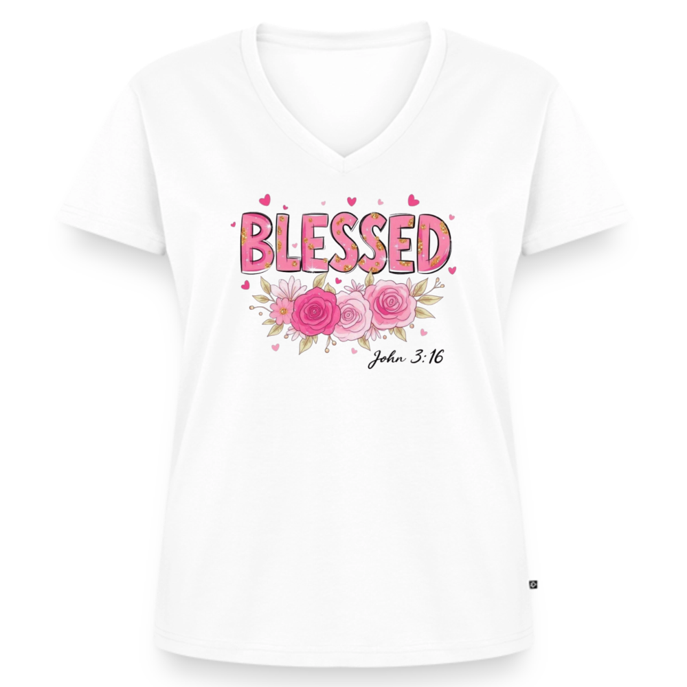 Women's Premium Organic V-Neck T-shirt - white