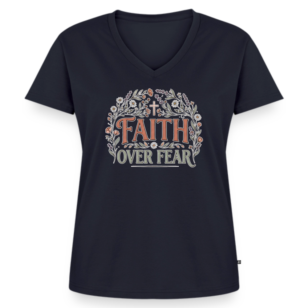 Women's Premium Organic V-Neck T-shirt - navy