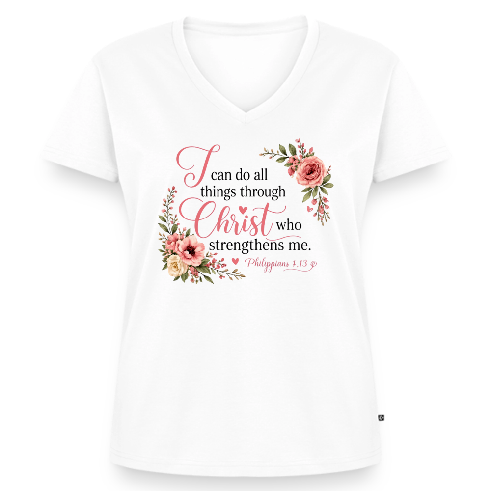 Women's Premium Organic V-Neck T-shirt - white