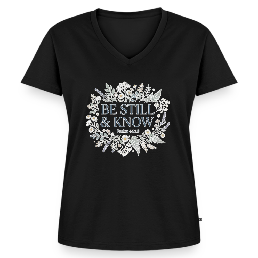 Women's Premium Organic V-Neck T-shirt - black
