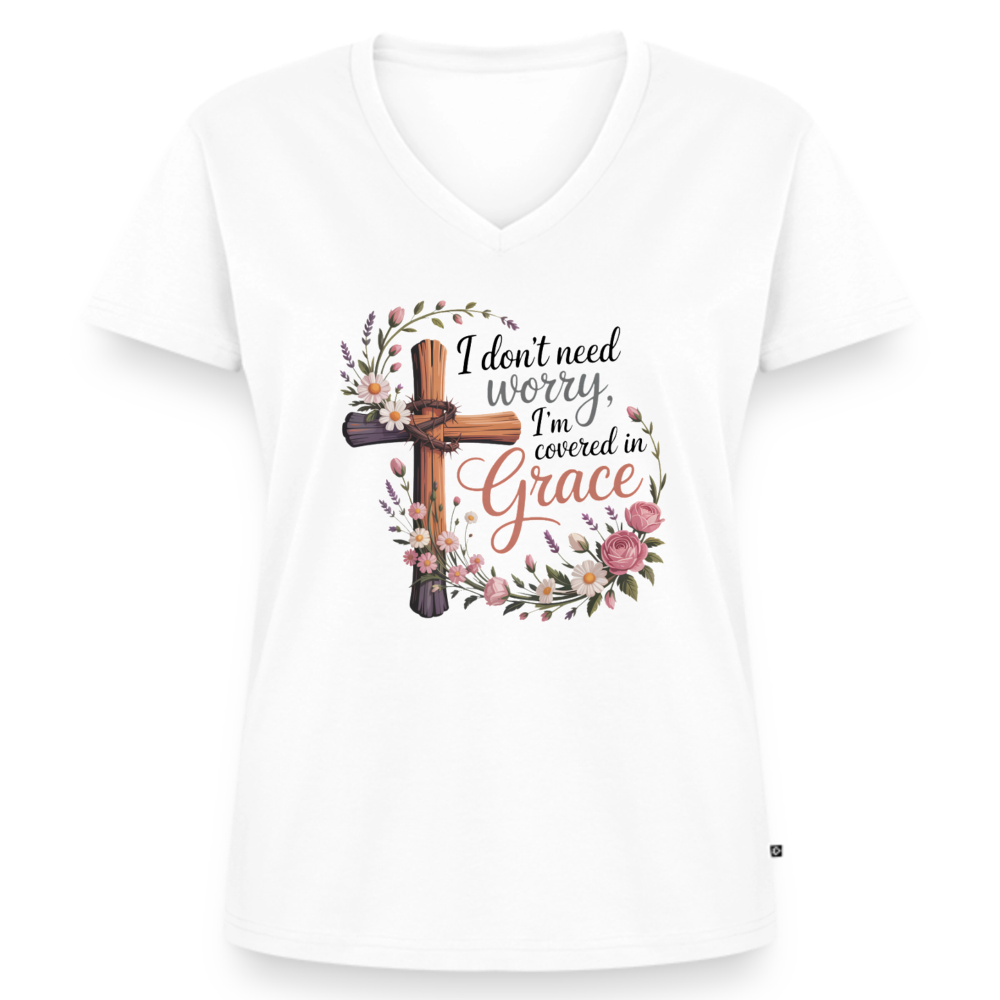 Women's Premium Organic V-Neck T-shirt - white