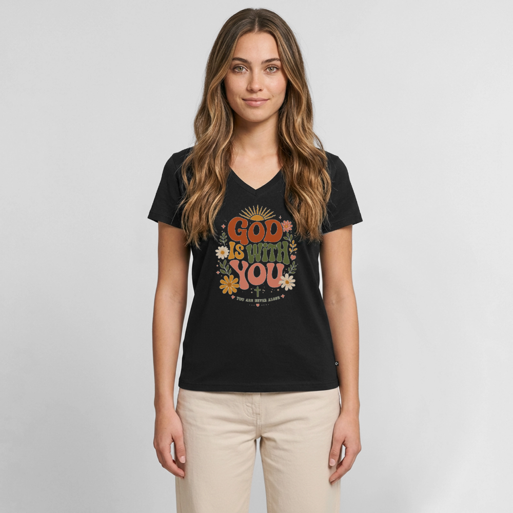 Women's Premium Organic V-Neck T-shirt - black