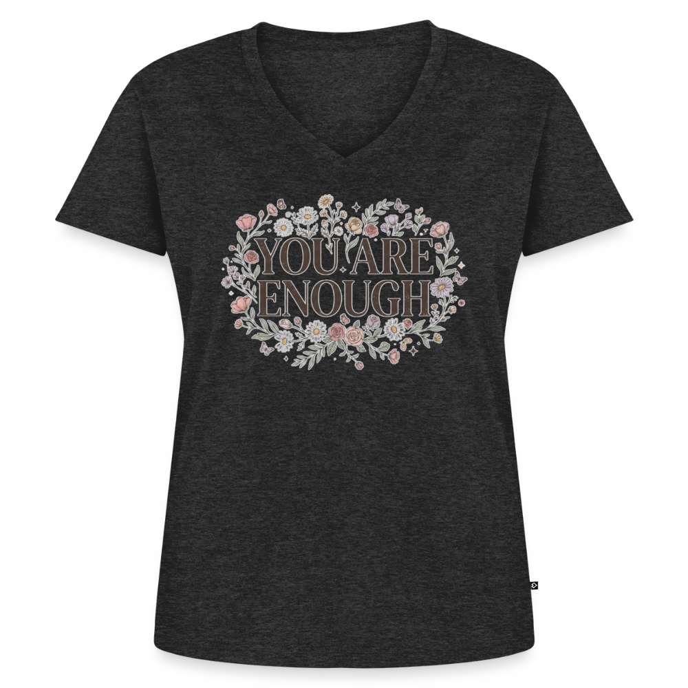 Women's Premium Organic V-Neck T-shirt - heather anthracite
