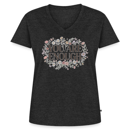 Women's Premium Organic V-Neck T-shirt - heather anthracite