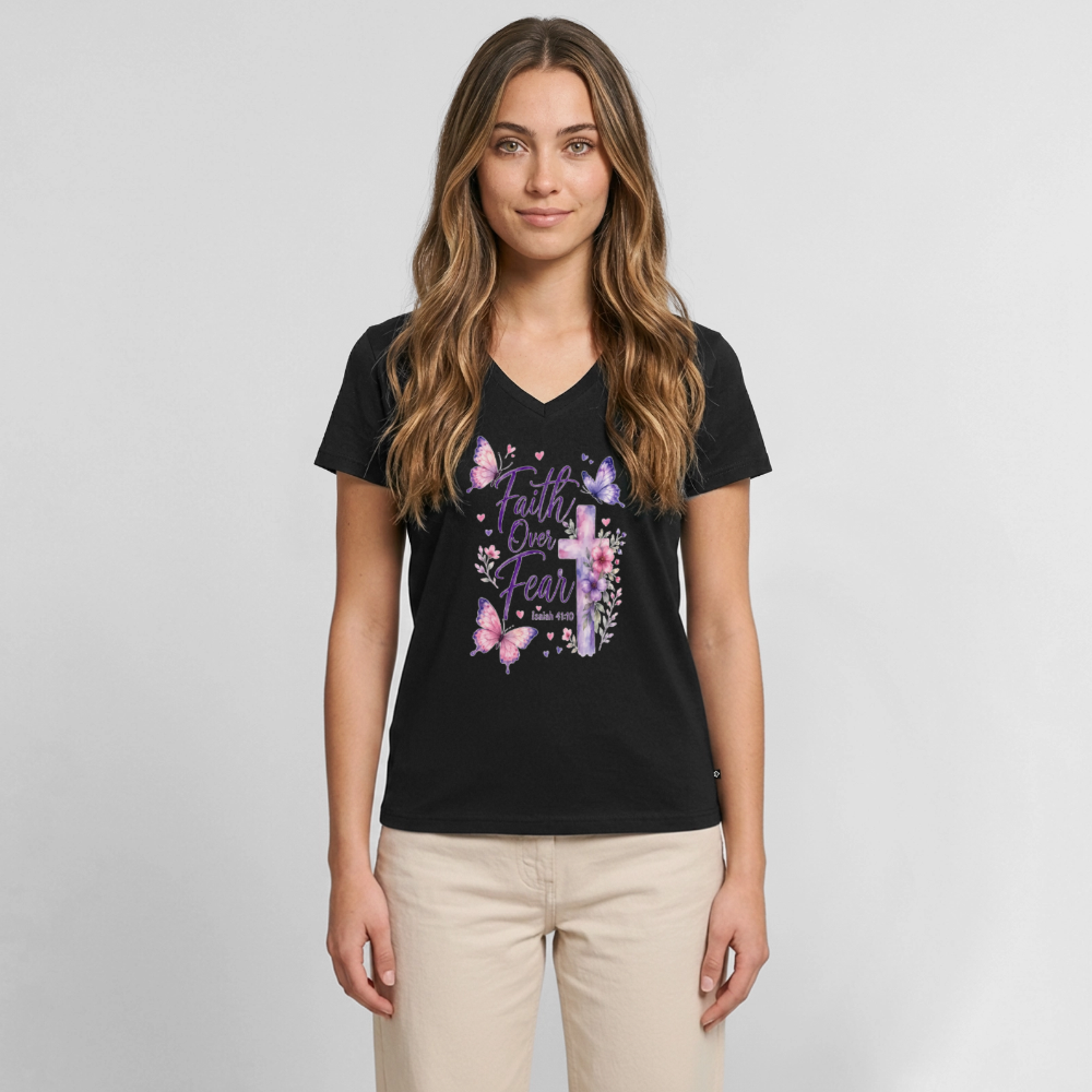 Women's Premium Organic V-Neck T-shirt - black