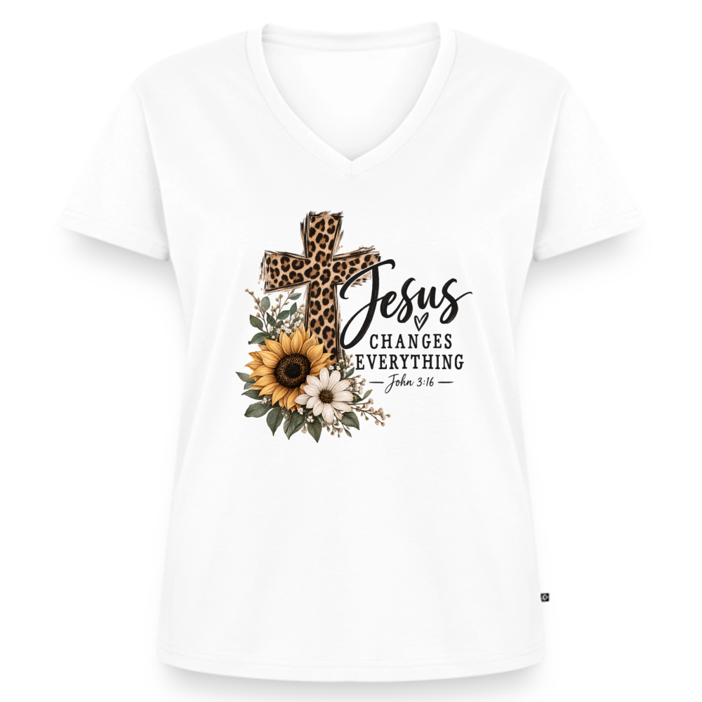 Women's Premium Organic V-Neck T-shirt - white