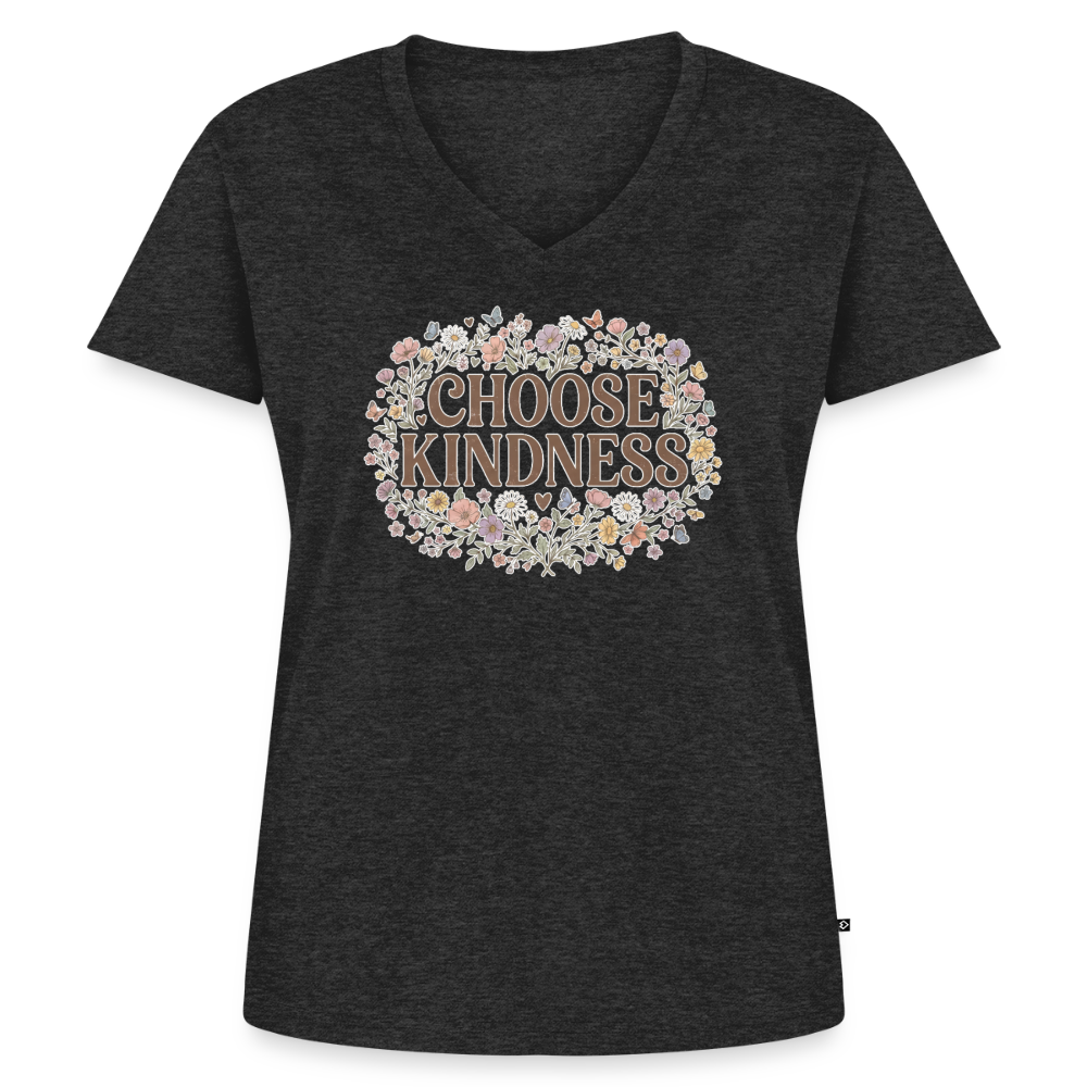 Women's Premium Organic V-Neck T-shirt - heather anthracite