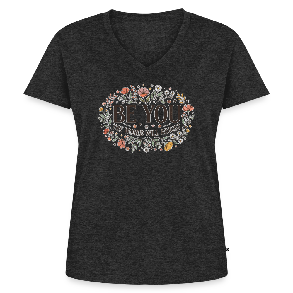Women's Premium Organic V-Neck T-shirt - heather anthracite
