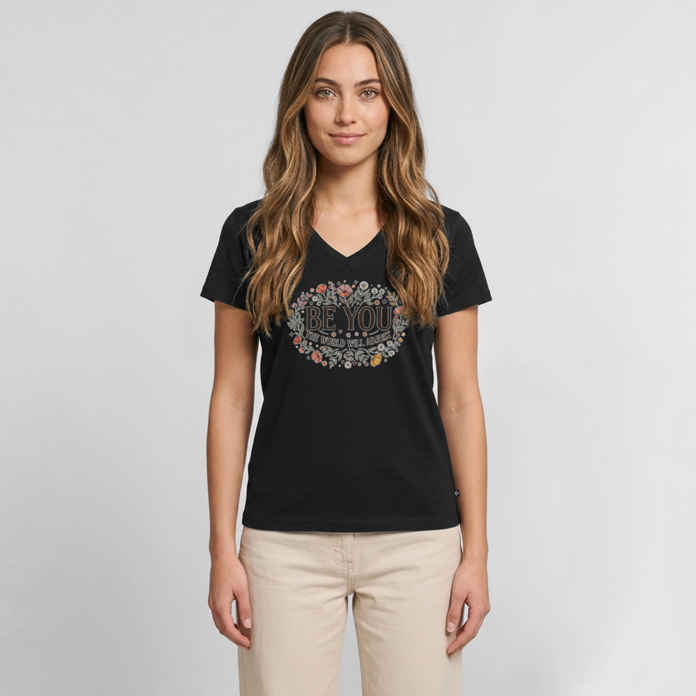 Women's Premium Organic V-Neck T-shirt - black