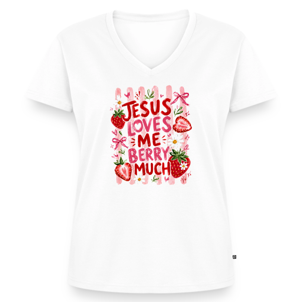 Women's Premium Organic V-Neck T-shirt - white