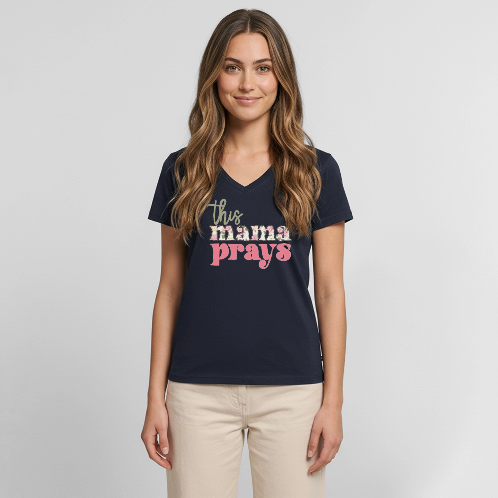 Women's Premium Organic V-Neck T-shirt - navy