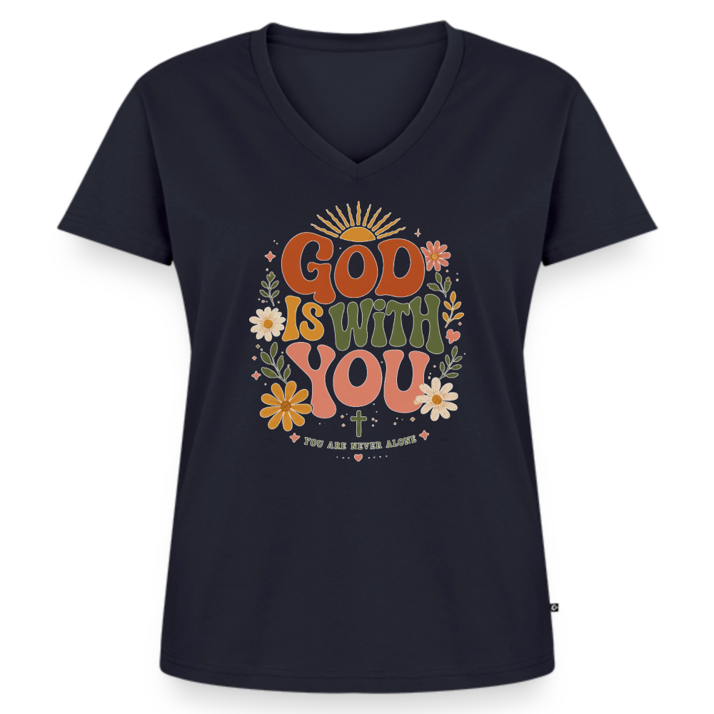 Women's Premium Organic V-Neck T-shirt - navy