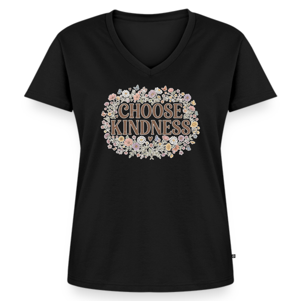 Women's Premium Organic V-Neck T-shirt - black