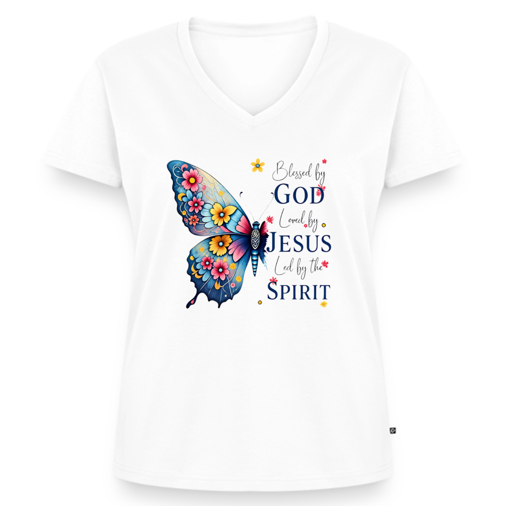 Women's Premium Organic V-Neck T-shirt - white