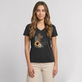 Women's Premium Organic V-Neck T-shirt - heather anthracite